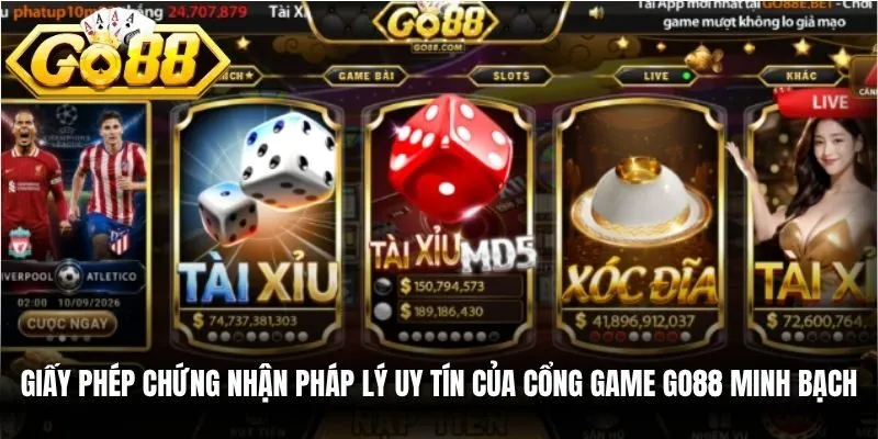 Giấy phép chứng nhận pháp lý uy tín của cổng game Go88 minh bạch