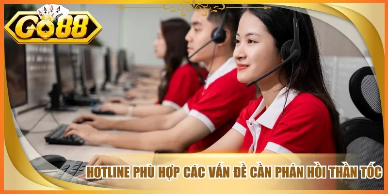 Hotline phù hợp các vấn đề cần phản hồi thần tốc